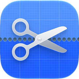 L’icona dell’app You Get A Code!: un paio di forbici che taglia lungo una linea perforata su carta millimetrata blu